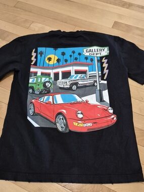 Gallery Dept. Black Tee with Red Sports Car Graphic